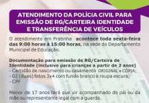 Informativo Emissão de RG e Transferência de veículos